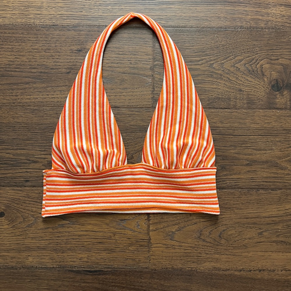 Striped Orange Halter Top